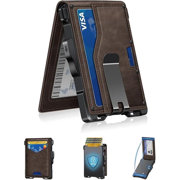 Slim RFID-Blocking Metal Wallet with Money Clip