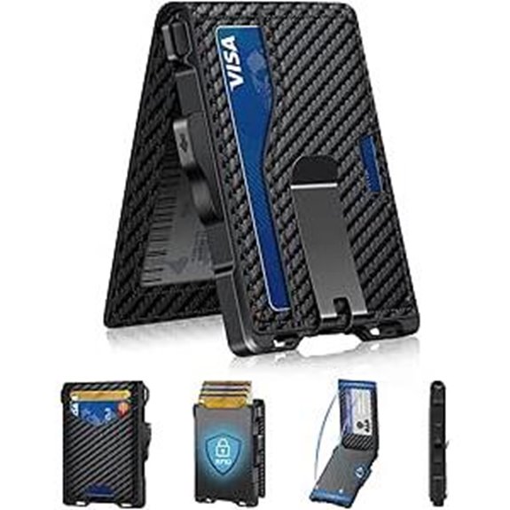 Minimalist RFID-Blocking Metal Wallet with Money Clip