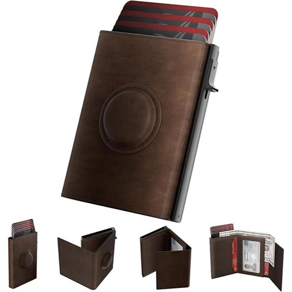 Mens RFID Slim Wallet with AirTag Holder