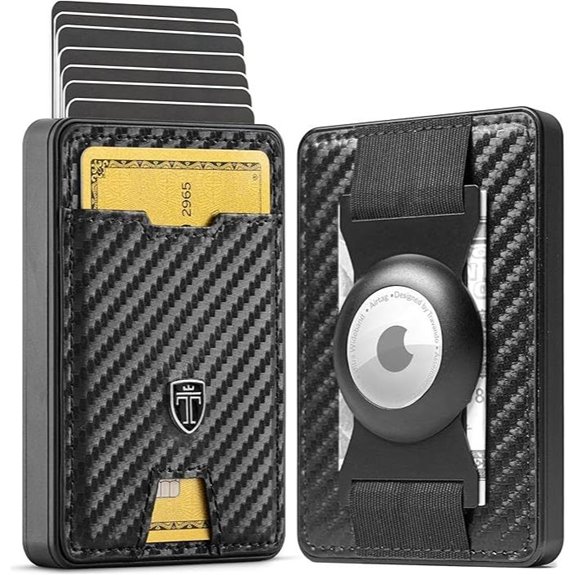 TRAVANDO Slim RFID Wallet for Men with AirTag Pocket
