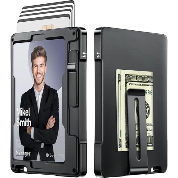 Umoven Minimalist RFID Wallet with Card Pop-Up