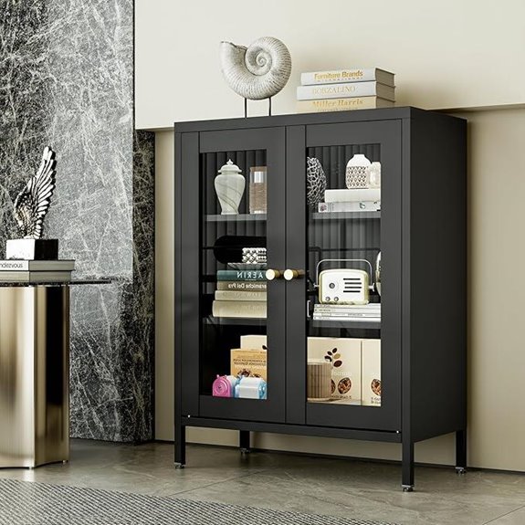 Small Glass Door Metal Storage Cabinet