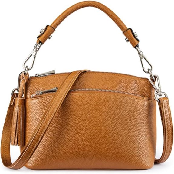 S-ZONE Small Leather Top Handle Women's Bag