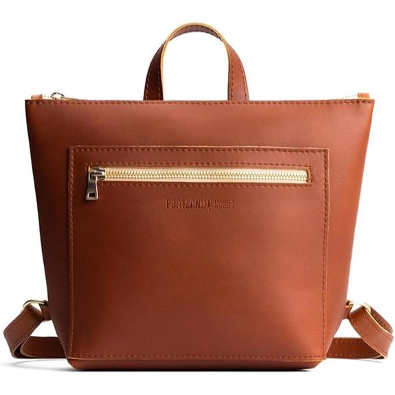 Portland Leather Small Tote Backpack with Zipper