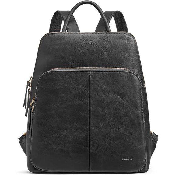 S-ZONE Small Leather Women's Anti-theft RFID Backpack