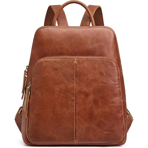 S-ZONE Small Leather Women's Anti-theft RFID Backpack