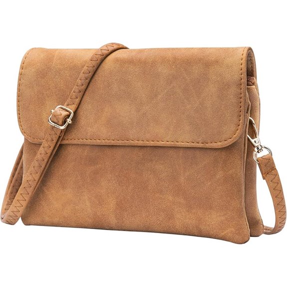 Small Suede Crossbody Bag with Zipper for Women