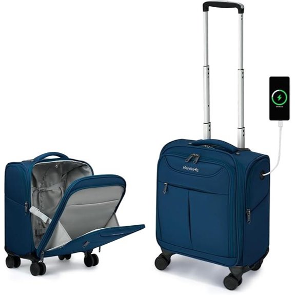 Hanke Underseat Carry-On Luggage with Spinner Wheels
