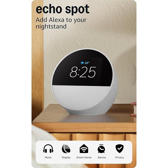 Amazon Echo Spot Smart Alarm Clock with Alexa