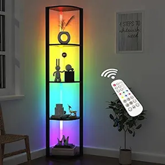 ROJASOP 5-Tier Corner Shelf with App-Controlled Lights