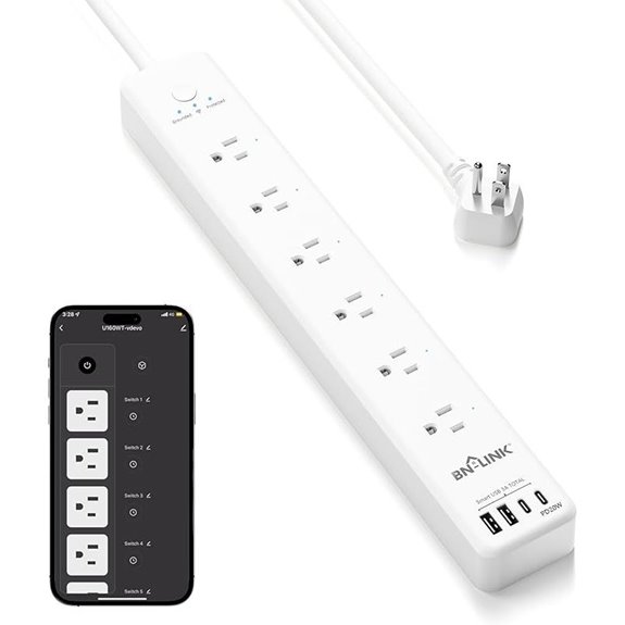 BN LINK Smart Power Strip with 6 Outlets and USB-C