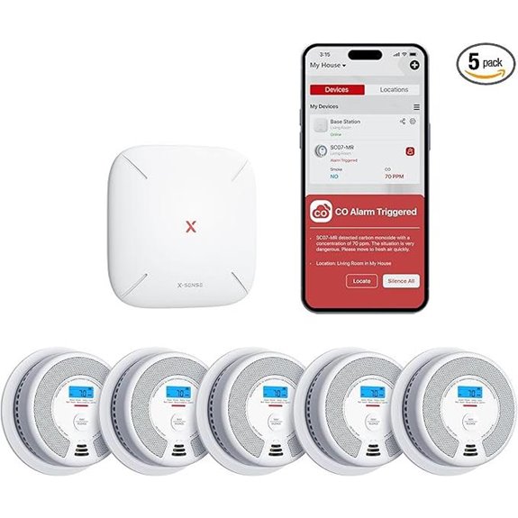 X-Sense Smart Smoke & CO Detector Combo (5 Pack)