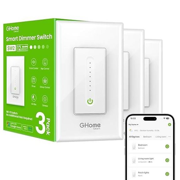 GHome WiFi Smart Dimmer Switch 3-Pack