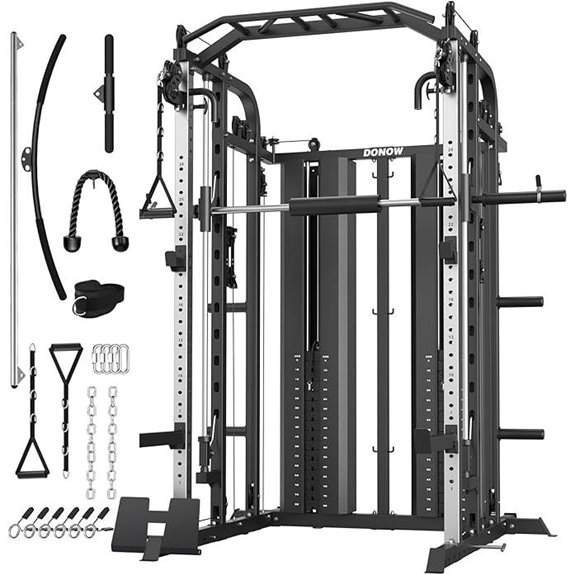 DONOW Smith Machine with Weight Stacks and Cables and Cables