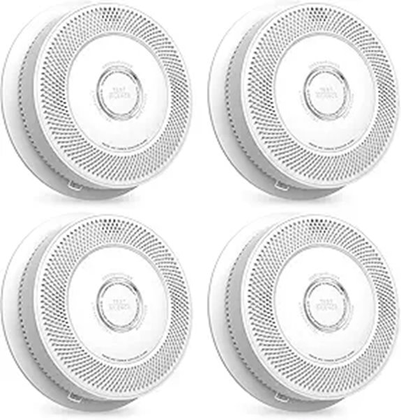 Jemay 4-Pack Smoke & CO Detectors with 10-Year Battery