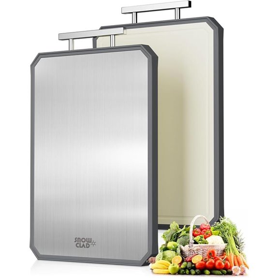 Snowclad Stainless Steel Cutting Board 16x11 Inch