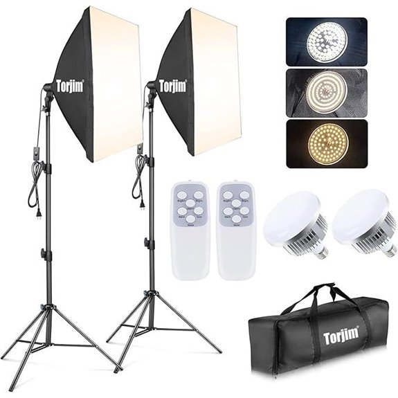 Torjim Softbox Lighting Kit with 2 LED Softboxes