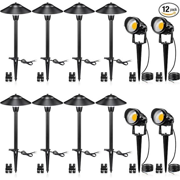 SUNVIE 12V Landscape Lighting Kit with Connectors