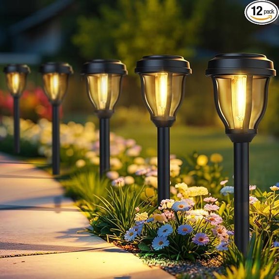 DERAYSION 12 Pack Solar Pathway Lights Outdoor