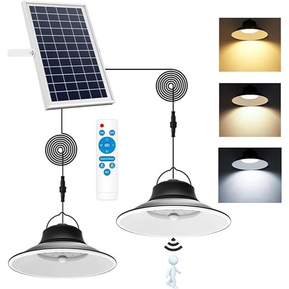 NIORSUN Solar Pendant Lights Motion Sensor Waterproof (2 Pack)