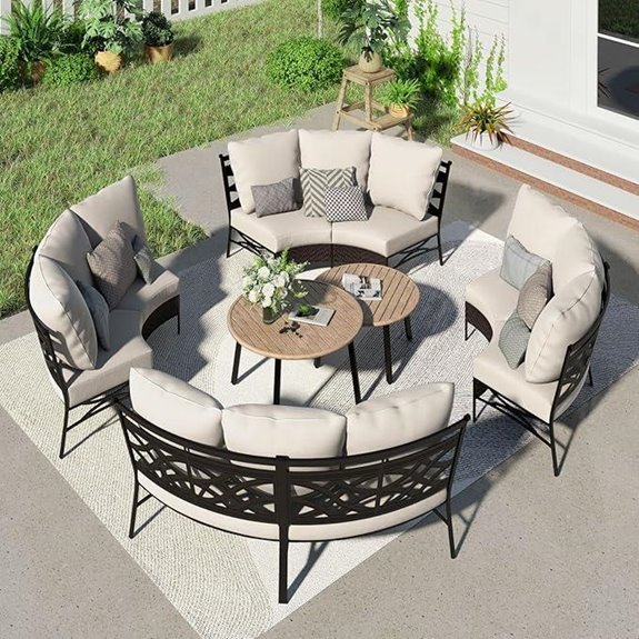 Sophia & William Half-Moon Outdoor Patio Set