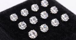 sparkling diamond simulant earrings