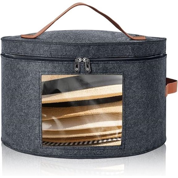 Stackable Felt Hat Box with Dustproof Lid