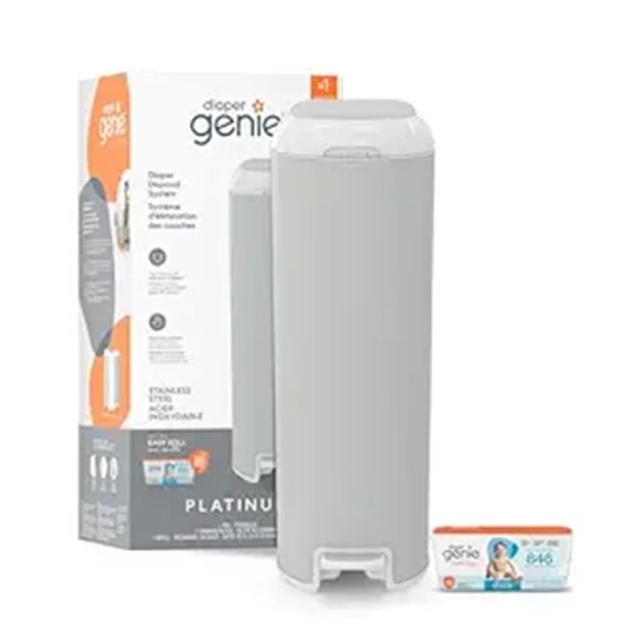 Diaper Genie Platinum Pail with Refill Stainless Steel