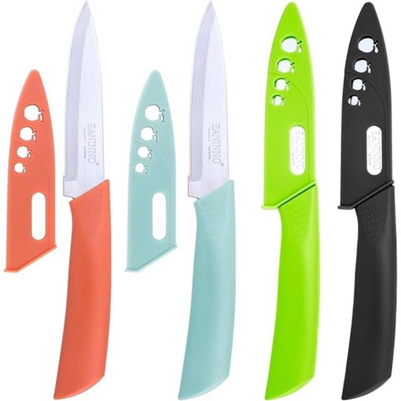 Paring Knife Set with Sheath Stainless Steel 4-inch