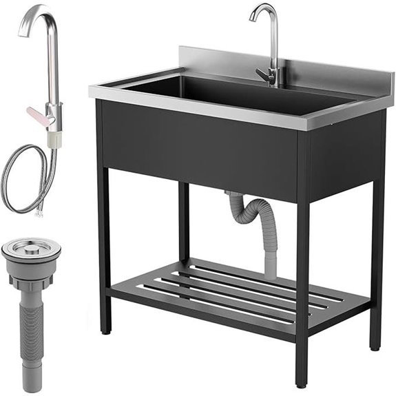 ROVSUN Stainless Steel Utility Sink with Faucet