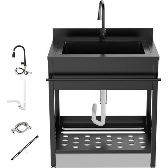 304 Stainless Steel Utility Sink with Pull-out Faucet