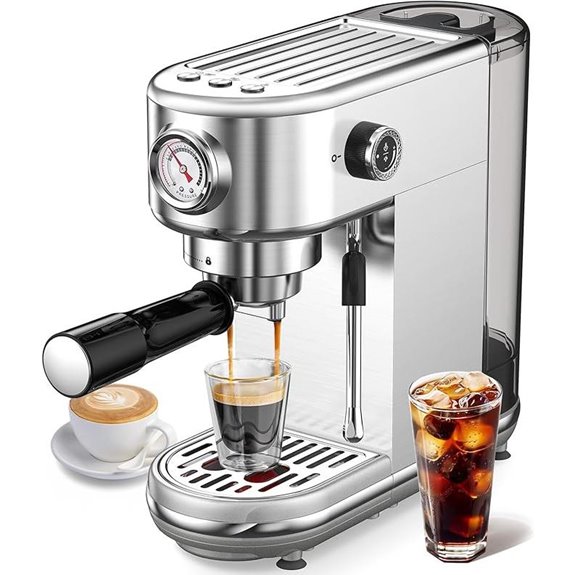 steel finish espresso machine