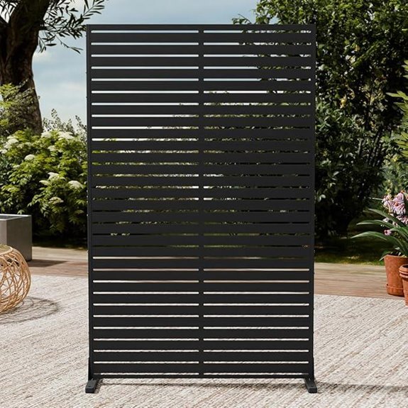 Outdoor Privacy Screen with Steel Poles (6 Panels)