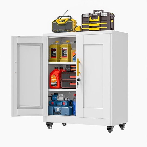 steel wheeled storage cabinet