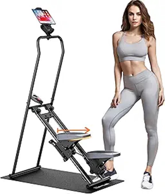 Stair Stepper Machine with Device Holder and Non-Slip Pedals