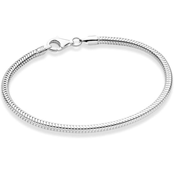 Miabella 925 Sterling Silver Snake Chain Bracelet