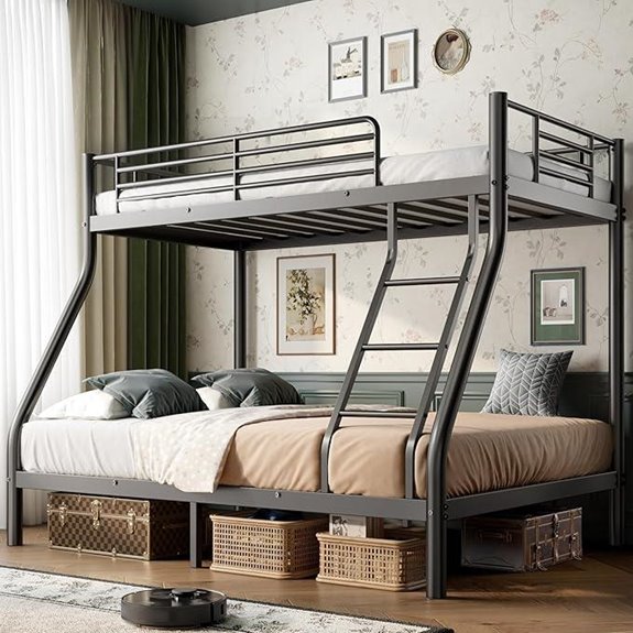 Heavy Duty Twin-Over-Full Metal Bunk Bed Frame