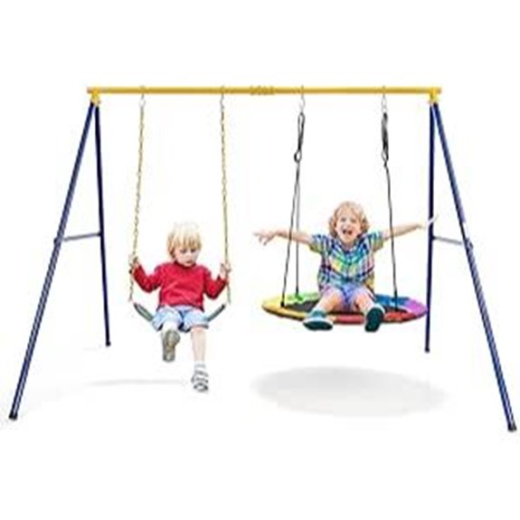 Costzon Heavy Duty Metal Swing Set for Kids
