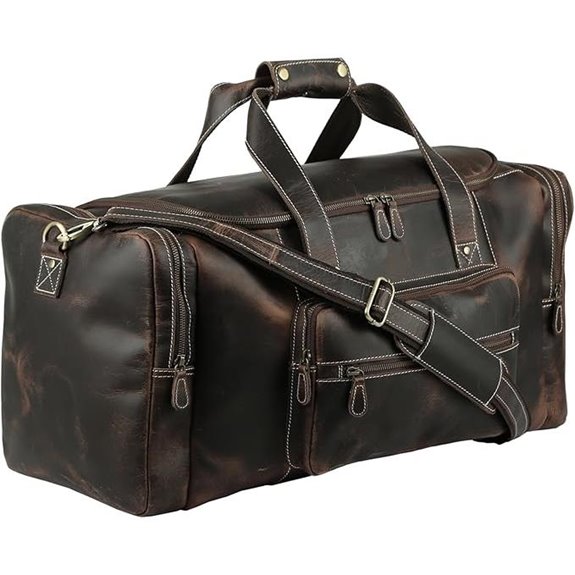 KomalC Leather Duffle Bag for Men & Women