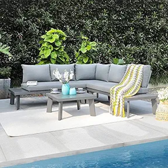 sunlit garden patio set