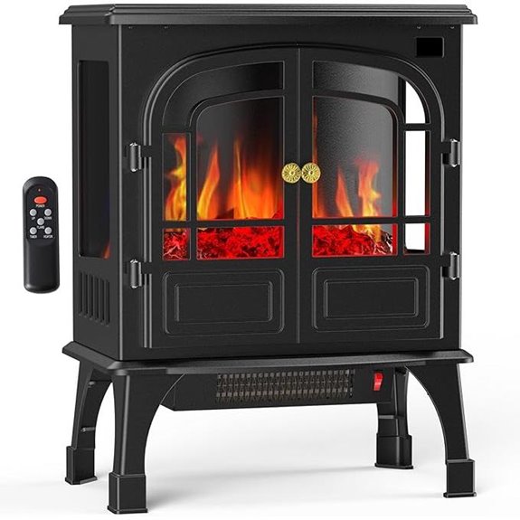 Sweetcrispy Electric Fireplace with Remote & Timer