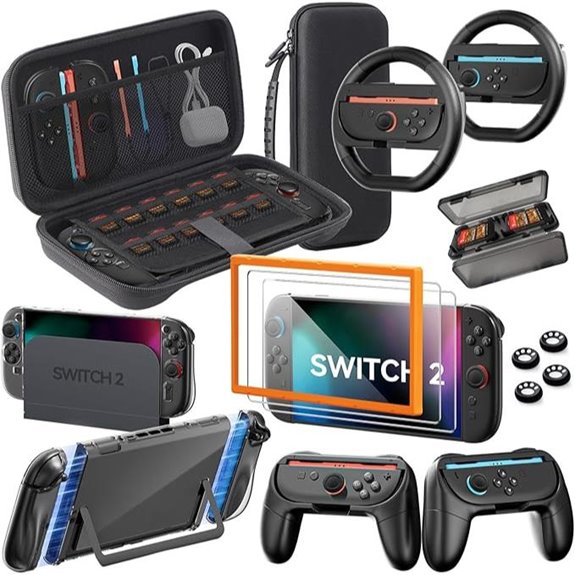 Nintendo Switch 2 Accessories Bundle with Screen Protectors