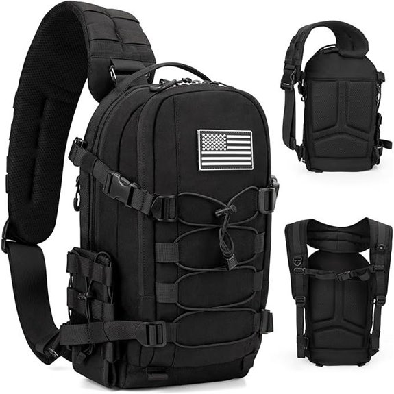 Jueachy Tactical Sling Bag for Men 12L 2-in-1