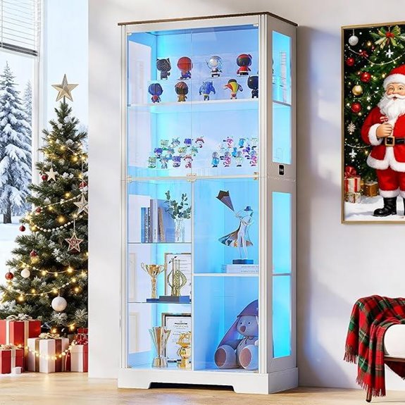 Lvifur 71” Glass Display Cabinet with Lights