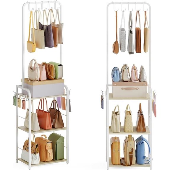 Tall Purse Organizer with Hanger and Rack
