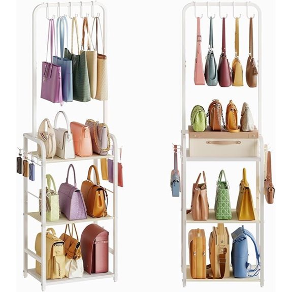 Tall Purse Organizer with Hangers & Hooks