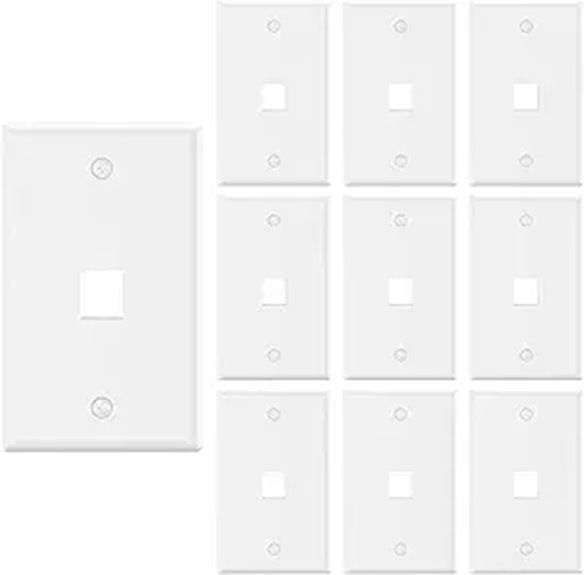 VCE 1-Port Keystone Wall Plate (10 Pack)