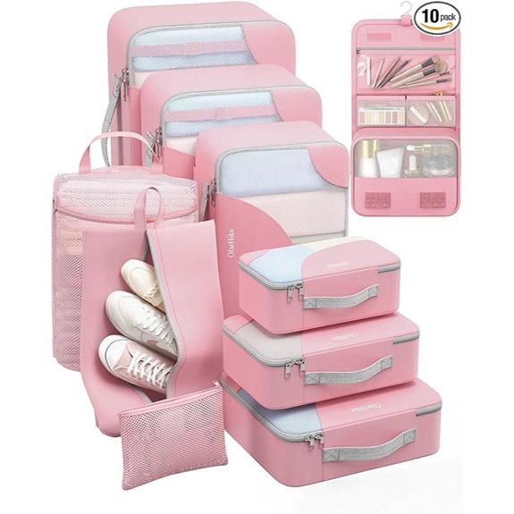 OlarHike 10-Pack Durable Packing Cubes for Travel