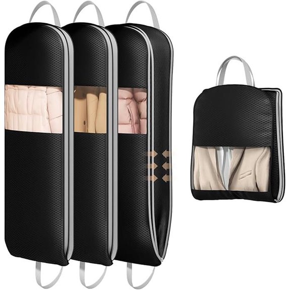 DIMJ 3 Pack Garment Bags for Hanging Clothes