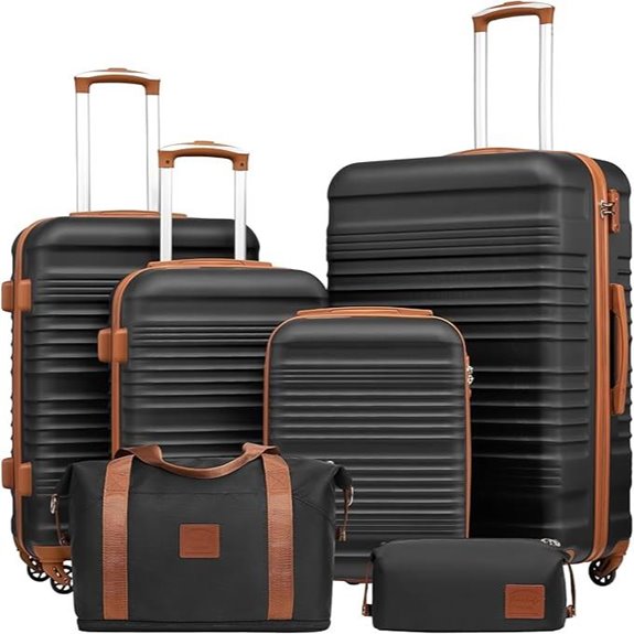Coolife 3-Piece Hardside Luggage Set with TSA Lock